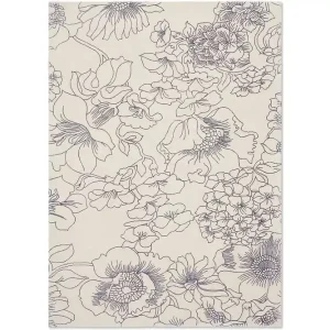 Vloerkleed Blue 162508 Linear Floral Gereduceerde Prijs